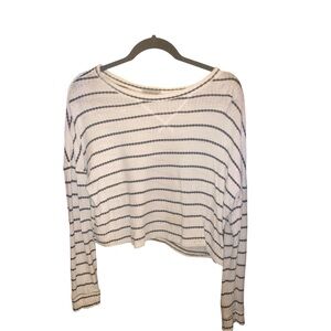 Women’s Charlotte Russe Black and White Striped Long Sleeve Top